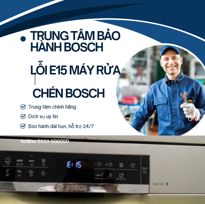 lỗi E15 máy rửa bát Bosch
